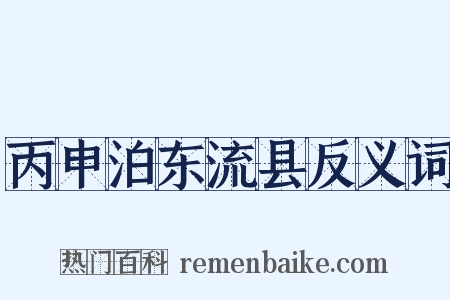 丙申泊东流县反义词是什么意思的图片